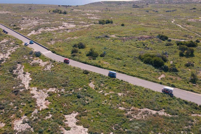 Durant la balade en tuk-tuk dans Gozo